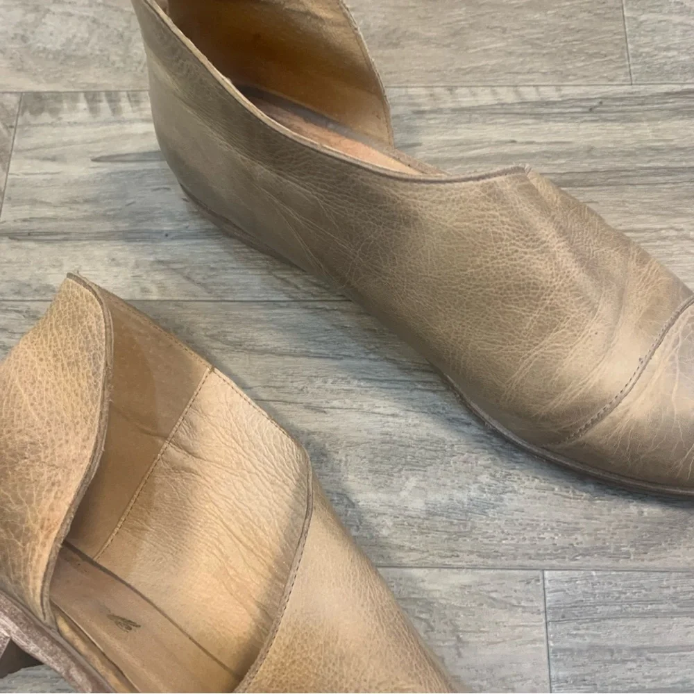 Free People Royale Distressed Leather Pointed Cut Out Flats - Picture 7 of 14